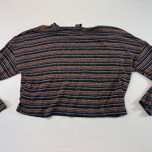 Wild Fable Multicolor Striped Knit Top crop top sweater Womens medium